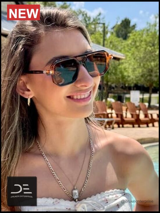 Unisex Vintage Square Aviator Sunglasses with UV400 Protection Polarized main image 7